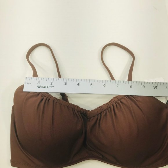 Shade And Shore Women's 36B Lightly Lined Shirred Bralette Bikini Swim Top New - Picture 8 of 12